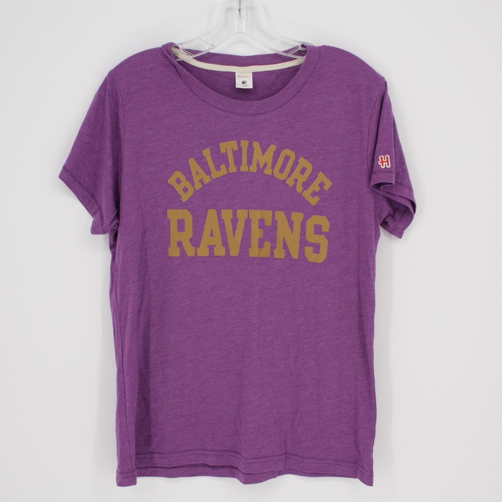 Homage Women's Purple Baltimore Ravens Short Sleeve Graphic T-Shirt Size L